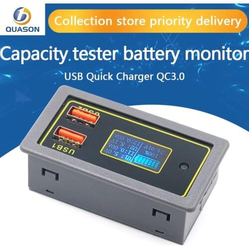 ZK-BC 4.5-32v 12v 24v Lead-acid lithium battery Voltmeter ammeter 18650 capacity tester battery monitor USB quick charger QC3.0