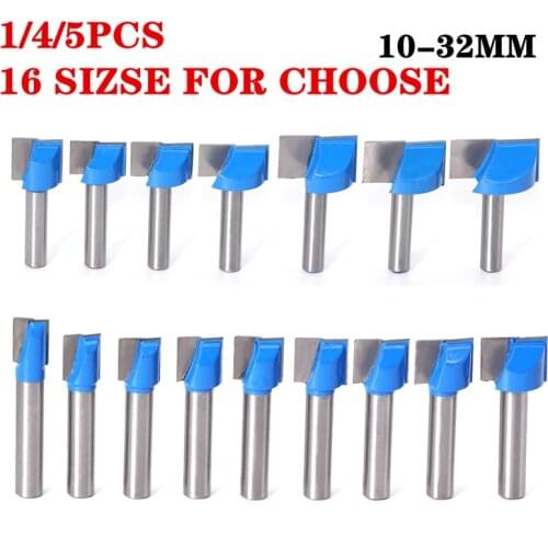 1pc 8mm Shank Surface Planing Wood Milling Router Bits 16 Sizes Bottom Cleaning Wood Cutting Router Bit