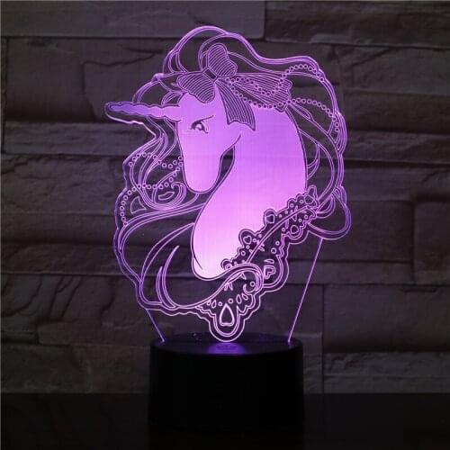 3d Lamp Cool Gift for Children The Unicorn Animal Pegasus The Western Myth Living Room Decoration Novetly Led Night Light Lamp