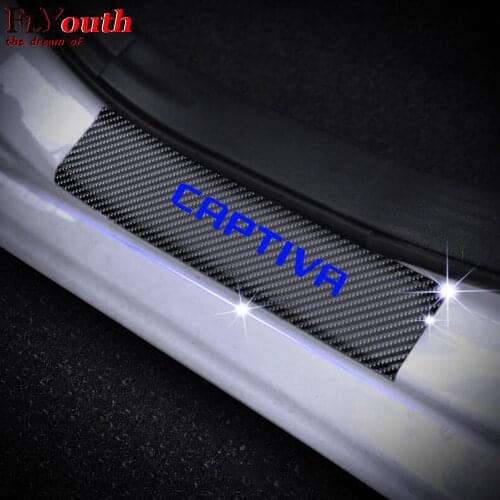 Car Door Sill Protector Entry Guard Sticker For Chevrolet Captiva 4pcs 4d Carbon Fiber Car Accessories