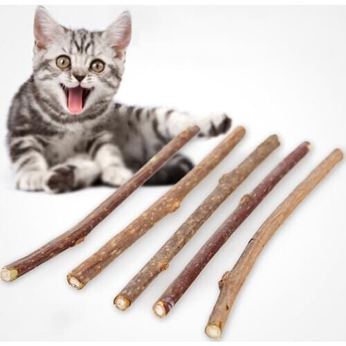 5PCS Pure Natural Catnip Pet Cat Toy Molar Toothpaste Branch Cleaning Teeth Silvervine Cat Sticks Sticks Pet Supplies