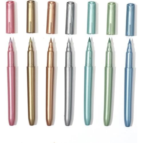 7Pcs/Box metallic Drawing Painting Marker for Black Paper christmas Art Supplies Marker Pen Stationery Material Escolar