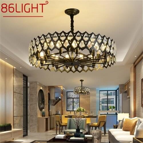 86LIGHT Black Chandelier Fixtures Modern Creative Branch Crystal Pendant Lamp Light Home LED for Decoration