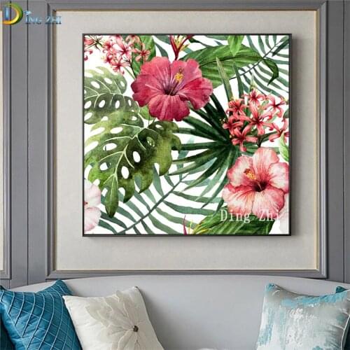 5D Diamond Embroidery Modern Flower Plant Diamond Painting Full Square Round Drill Mosaic Cross Stitch Northern Europe Wall Art