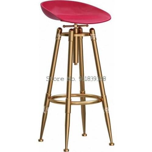 Bar Chair Rotation Lift Bar Household Luxury Back Front Desk Cashier Modern Simple Beauty High Footed Stool