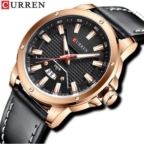 CURREN Watch Man Leather Quartz Wristwatches Top Brand Luxury New Watches Luminous hands Relojes Dropshipping 2021