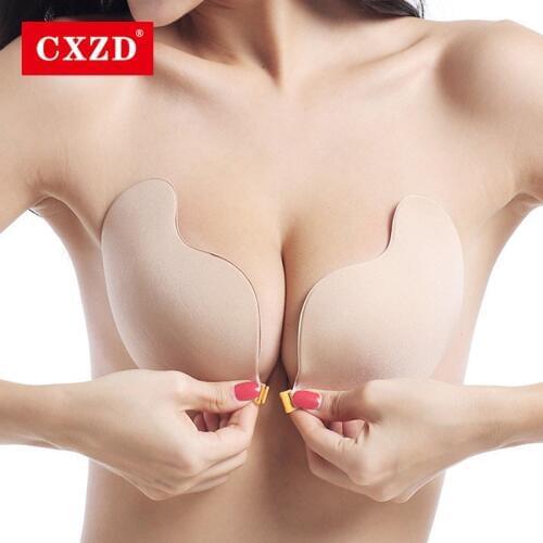 CXZD Seamless Self Adhesive Fly Bra Strapless Push Up Bra Wireless Stick On Sexy Lingerie Invisible Silicone Women Bra