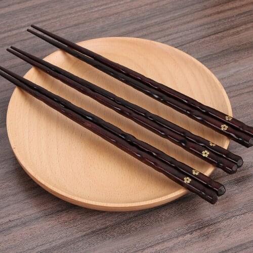 Japanese Style Blossoms Wood Chopsticks 100% Nauture Red Wood Chinese Chopsticks Wooden Tableware Sushi Chopsticks