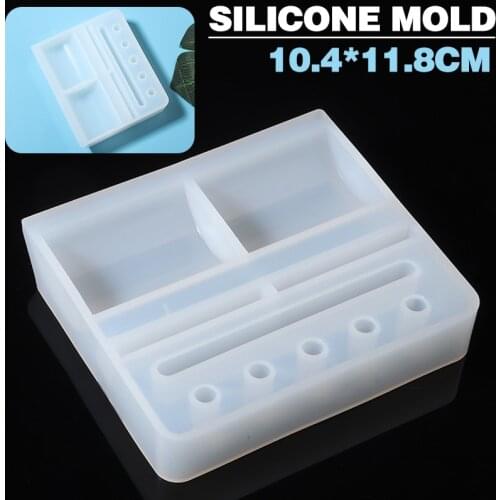 Pen Holder Silicone Mold Card Storage Pen Phone Holder Ashtray Epoxy Resin Mold DIY Craft DIY Clay Molds Office Desk Ornament
