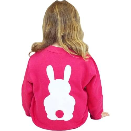 Childrens Bunny Sweatshirt Girls Spring Sweatshirts Gift for Kids Cute Fleece Thick Jacket Top