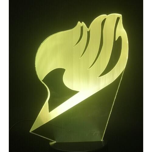 Home Decor Lamp Fairy Tail Logo Anime 3D Night Light LED Kid Children Bedoom Lampara Touch Sensor 3d Nightlight Gifts Toys