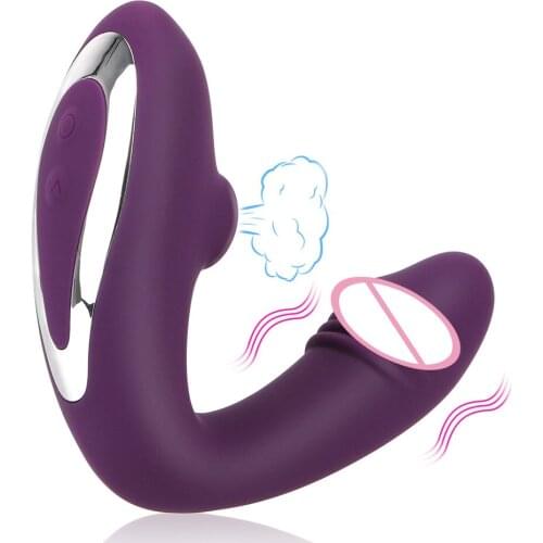 Vagina Nipple Sucker Dildo Vibrating G Spot Vibrator Clit Sucker Stimulator USB Vibrator Female Masturbator Sex Toys for Adults