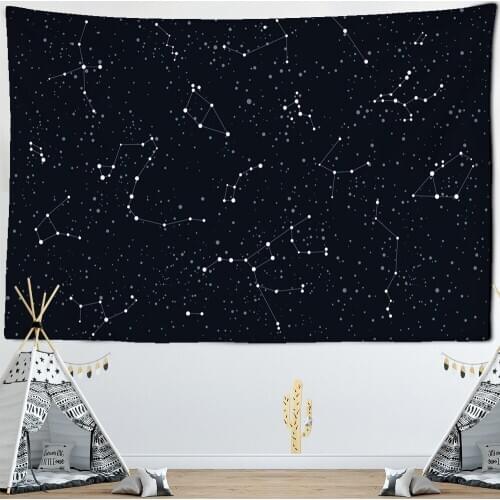 Black Universe Starry Sky Tapestry Wall Galaxy Psychedelic Tapiz Witchcraft Astrology Bed Cover Beach Blanket Home Decor