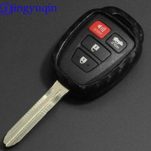 Jingyuqin Carbon Silicone For Toyota CAMRY 2012 2013 2014 2015 Corolla 2/3/4 Buttons Remote Car Key Shell Case Fob