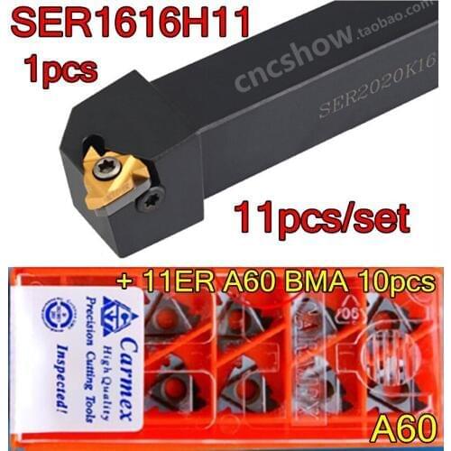 SER1616H11 1pcs+11ER A60 BMA Carmex Carbide insert 10pcs 11pcs/set Processing: stainless steel and steel