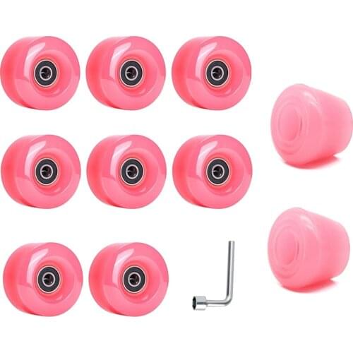 Roller Skate Wheels with Bearings and Toe Stoppers,for Double Row Skating,Quad Skates and Skateboard,32X58mm 82A
