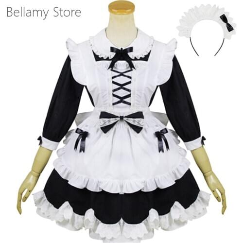 Hand made Cute Lolita Alice cosplay costume OP soft girl Maid Dress