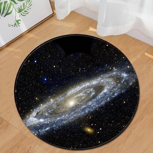 Round Floor Mats Microfiber Flannel Printed Bedroom Play Carpet Living Room Bedside Chair Anti-Slip Floor Rugs Home Decor Rug