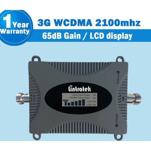 Lintratek UMTS 2100mhz Mobile Phone Signal Booster 3G WCDMA 2100 (Band 1) Network Signal Repeater GSM Amplifier with display 50