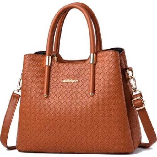 Fashion Woven Big Bag Women Leather Handbags Female Shoulder Bag Ladies Handbags Purses Large-Capacity Lady Crossbody Bag