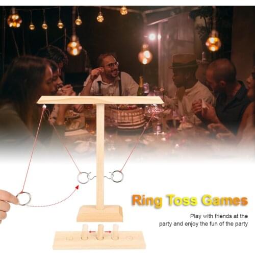 Ring Toss Hook Game Party Drinking Board Game Toy Montessori Fast-paced Interactive Fun Leisure Wooden Ring Throwing Game