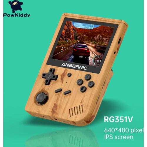 Powkiddy New 3.5 inch RG351V Nostalgic Retro Handheld Game Console Built in 3000 Game Video Output WIFI Vibration Children Game