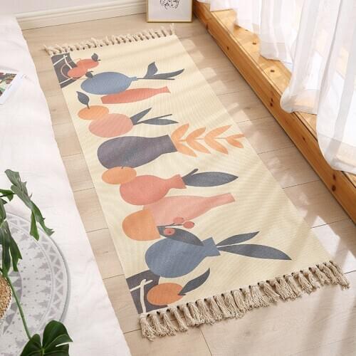 New Cotton Tassel Retro Bohemian Hand Woven Cotton Linen Carpet Prayer Mattress Mandala Mat Home Decor rugs living room