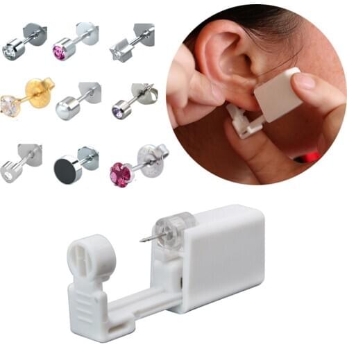 1PC Disposable Safe Sterile Ear Piercing Unit Cartilage Tragus Helix Piercing Gun Piercer Tool Machine Kit Stud Body Jewelry