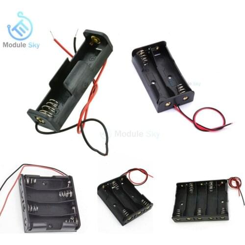 1Pcs Plastic AA Size Power Battery Storage Box Case Holder Leads With 1 2 3 4 5 Slots battery holder DIY Batteries Charger box