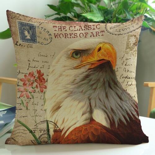 Eagle Head Woodpecker Cushion Pillowcase Bird Pattern Printed Home Decorative Car Sofa Chair Throw Pillows Cojines 45*45cm