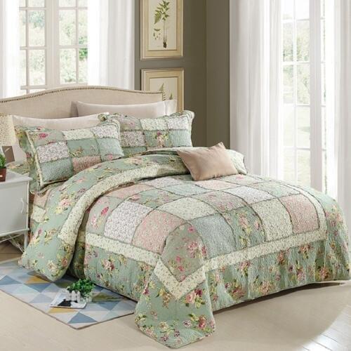 CHAUSUB Europe Cotton Patchwork Quilt Set 4PCS/3pcs Quilts Quilted Bedspread Sheet Duvet Cover Bedding Coverlet Set King Size