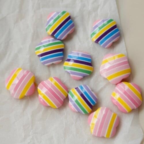 Striped flower resin half pill patch DIY earring material handmade earrings jewelry accessories