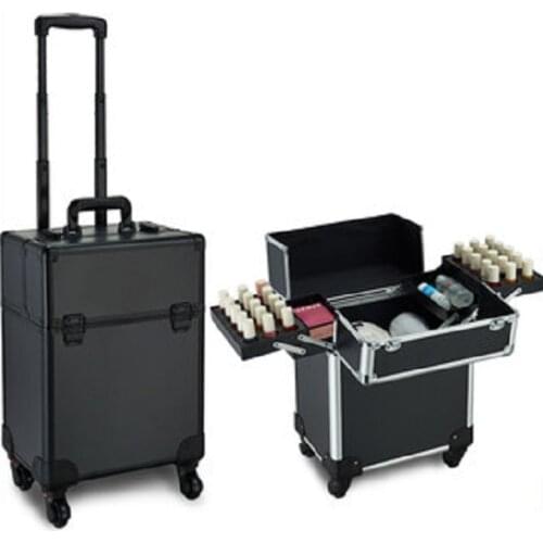 Cheap Rolling luggage Makeup Case Carry On Storage Travel Luggage Box Trolley Cosmetic Box