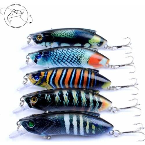 5Pcs/Lot 8cm/14.5g Fishing Lure Hard Baits Minnow Simulation Color Painting Artificial Pesca Isca For Ocean Boat Lake Fishing