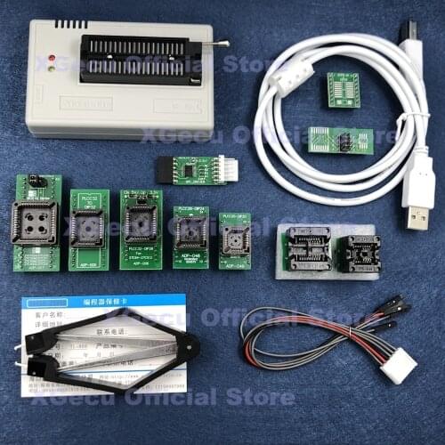 Black ZIF socket V10.27 XGecu TL866II Plus Programmer 15000+IC SPI Flash NAND EEPROM MCU PIC AVR+ 10PCS ADAPTER+PLCC EXTRACTOR