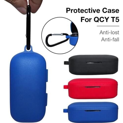 For QCY T5 Headphones Silicone Case Wireless Bluetooth Headset Silicone Anti-fall Anti-lost Earphone Protective Cover Accessory