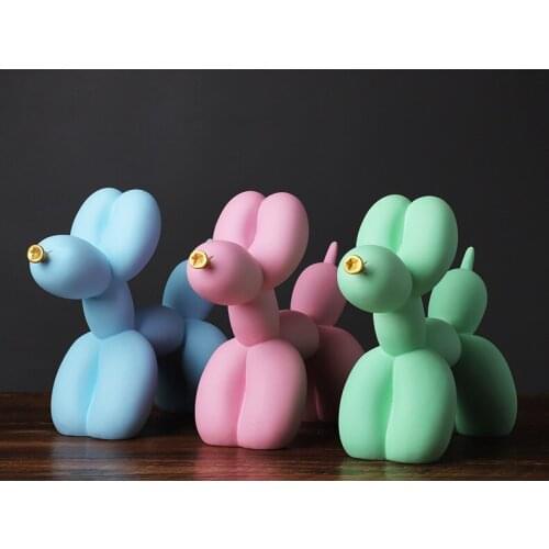 Nordic Resin balloon Dog Craft dog minimalist sculpture home decorations modern living room desktop animal decor Ornament p099