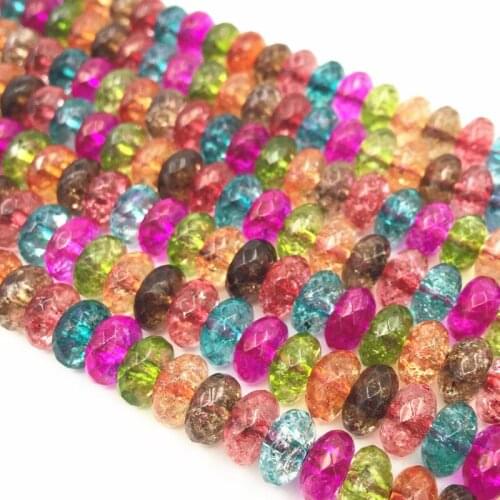 5X8mm Tourmaline Beads Multicolor Abacus Faceted Stone Loose Beads Crystal DIY Necklace Bracelet Jewelry Making 15inch A175