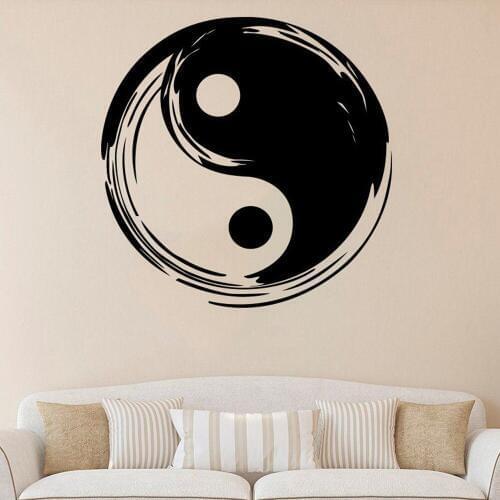 Yin Yang Vinyl wall Decal Yoga Fitness Studio Yin Yang Wall Sticker waterproof removeable Vinyl Decor for bedroom G543