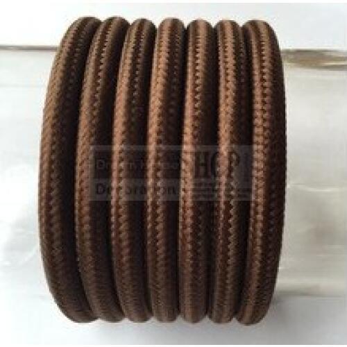 Outlet 100m/lot 2 x 0.75mm2 Dark Brown Vintage Twisted Electrical Wire Textile Cable Vintage Lamp Cord Pendant Light Lamp Wire
