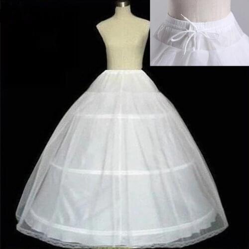 High Quality White 3 Hoops Petticoat Crinoline Slip Underskirt For Wedding Dress Bridal Gown