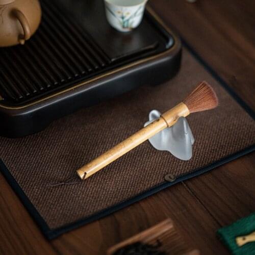 Japanese Bamboo Tea Brush Minimalist Home High Quality Retro Tea Brush Holder Ceremony Cepillo Te Matcha Cleaning Tools EI50SC