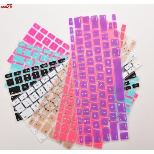 Hot Sale 7 Candy Colors Silicone Keyboard Cover Suitable For 2021 Air 13 Pro 13 15 17 Protector Sticker Film