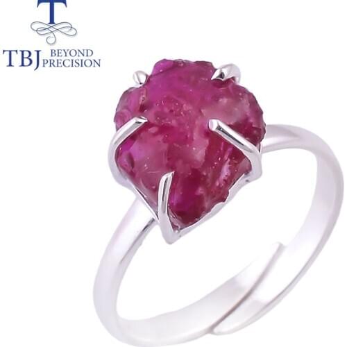TBJ,Handmade Gemstone Ring natural Ruby unique jewelry 925 sterling silver fine jewelry for women daily wear nice gift for wife