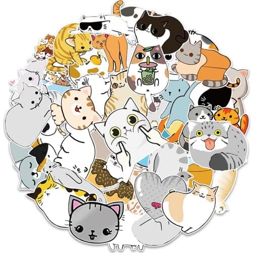 10/30/50PCS The Latest Cute Cartoon Cat Graffiti Suitcase Laptop Motorcycle Mobile Phone Water Cup Sticker Wholesale
