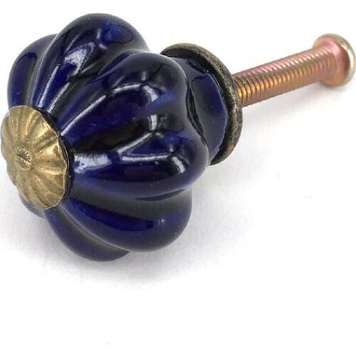 25mm Vintage Cabinet Knobs and Pulls Small Pumpkin Ceramic Cupboard Closet Dresser Drawer Handles Kitchen Pulls