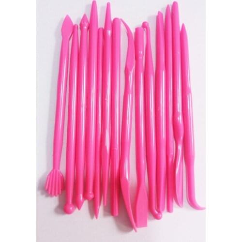 14pcs/set DIY Fondant Cake Decorating Tools Flower Modelling Craft Clays Tool Cake Biscuit Cookie Cutter Engraved Pen Cake Tools