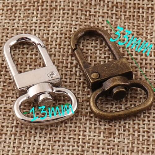 20 pcs Lobster Swivel Clasps 1/2" Antique Bronze/Silver Hook Clasps Claws Carabiner Snap Buckle Gate Bag Handbag Snap Purse Hook