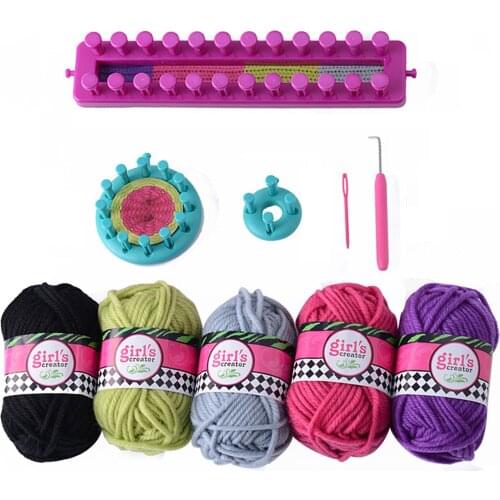 3-in-1luxury DIY Woollen Knitting Suit DIY Knitting Tools Educational Excellent Scarf Hat Weaving Kit Suitable For Beginner