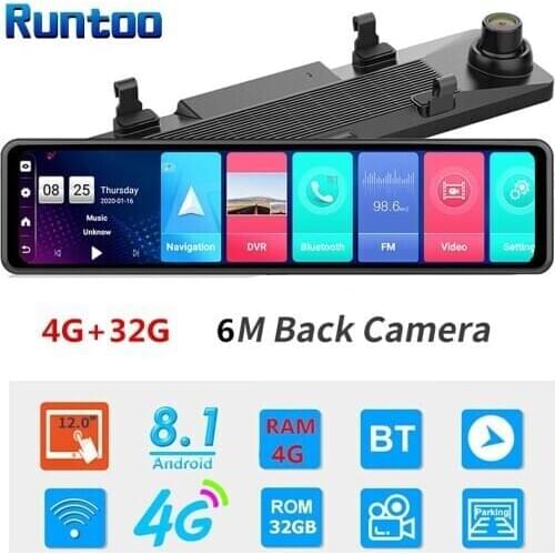 4G Android Dash Cam Car DVR Camcorder Camera HD 1080P ADAS WIFI Auto Registrator Video Recorder Stream Media Rearview Mirror
